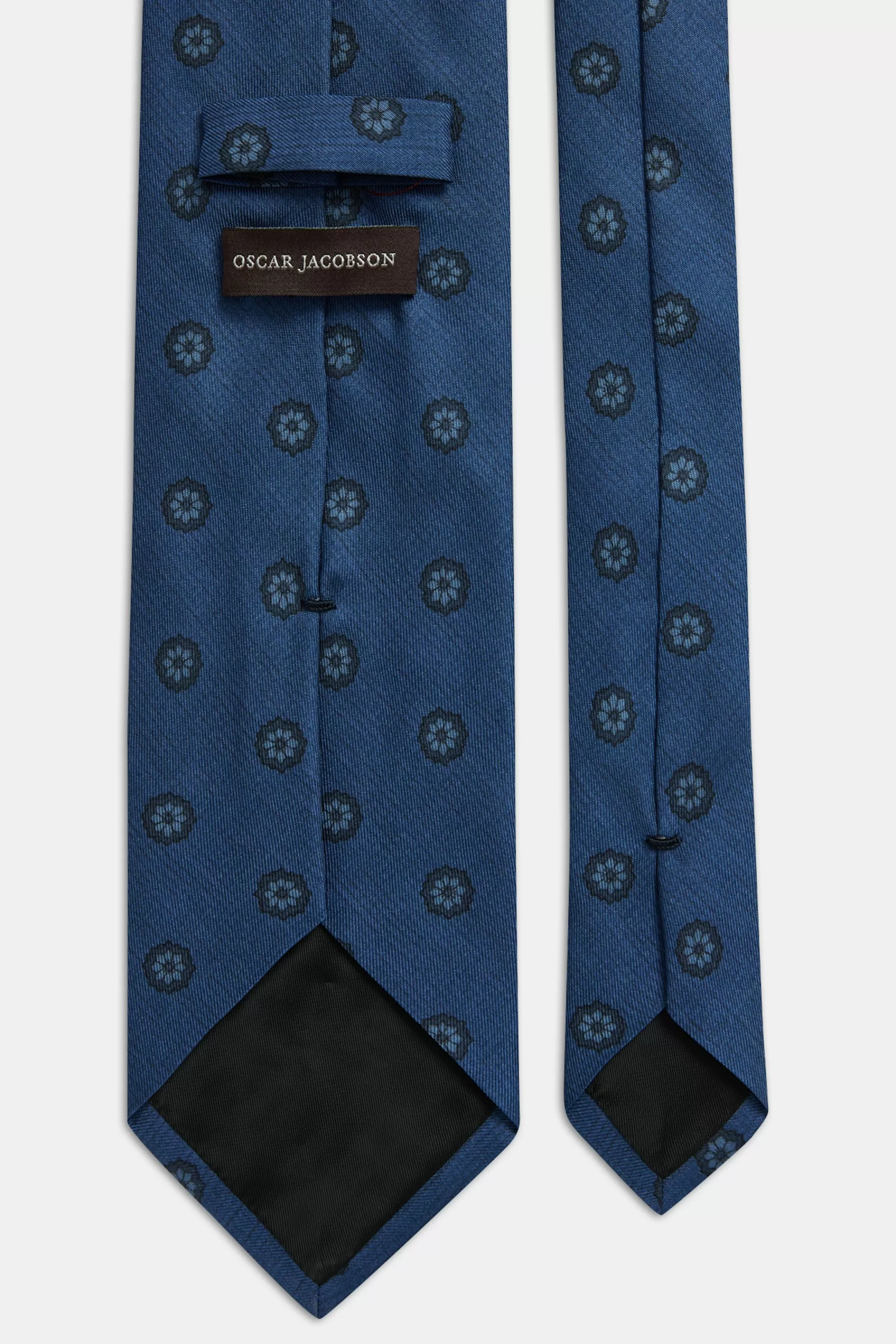 New Oscar Jacobson Floral Pattern Silk Tie Blue #274