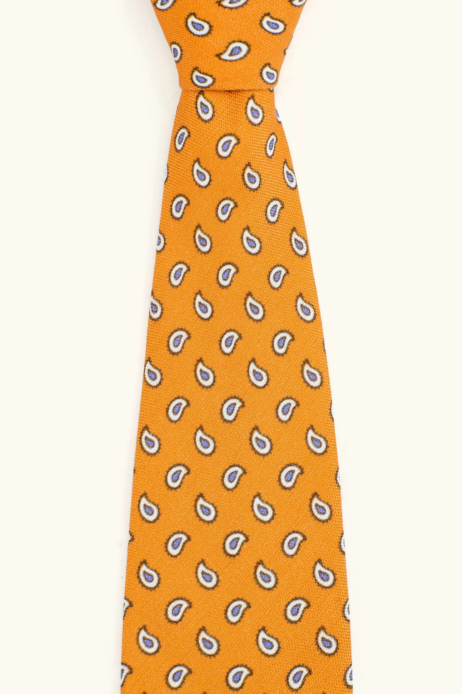 Flash Sale Oscar Jacobson Paisley Pattern Tie Orange #634