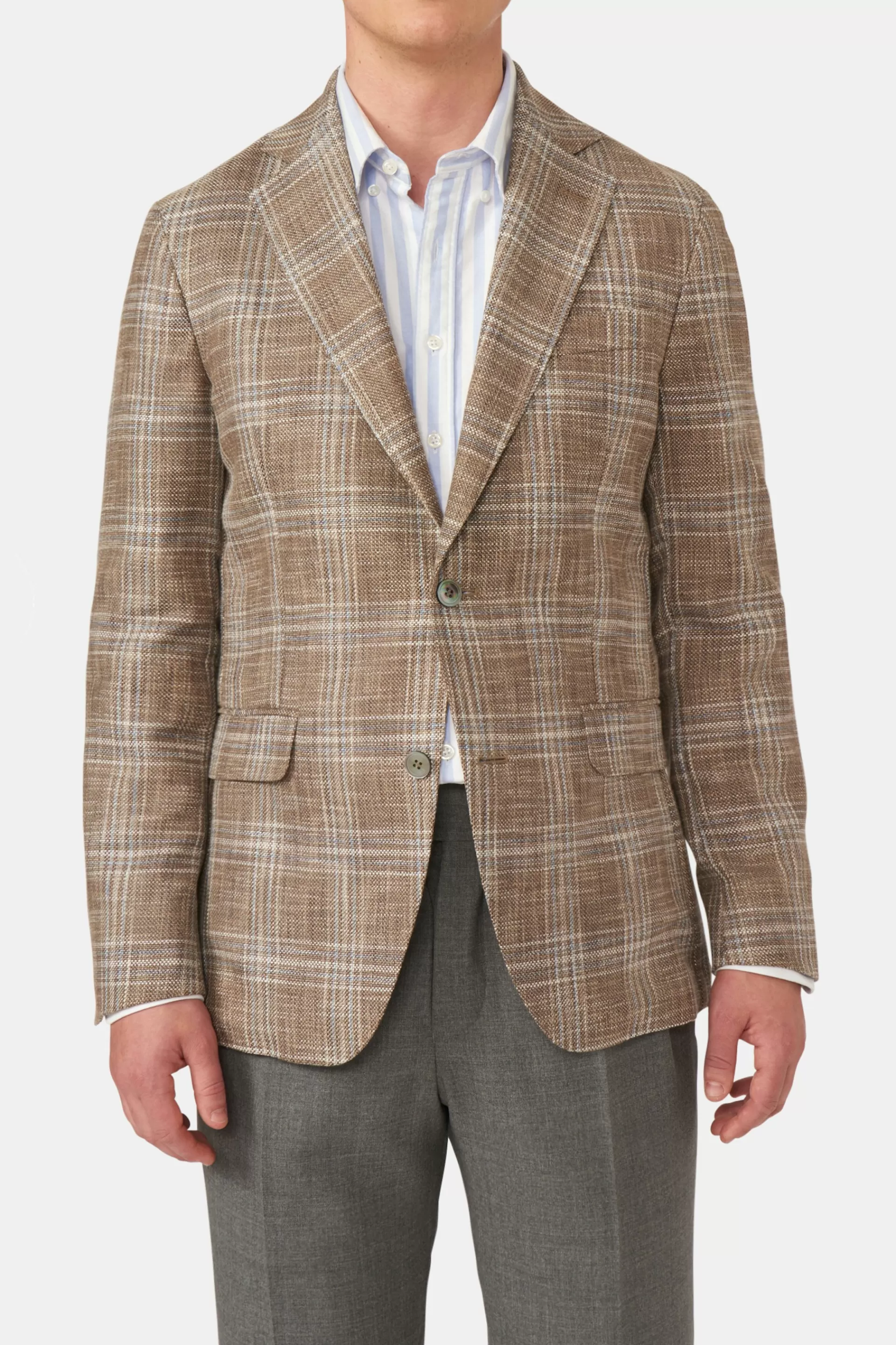 Best Sale Oscar Jacobson Regular Fit Linen Blazer Beige #424