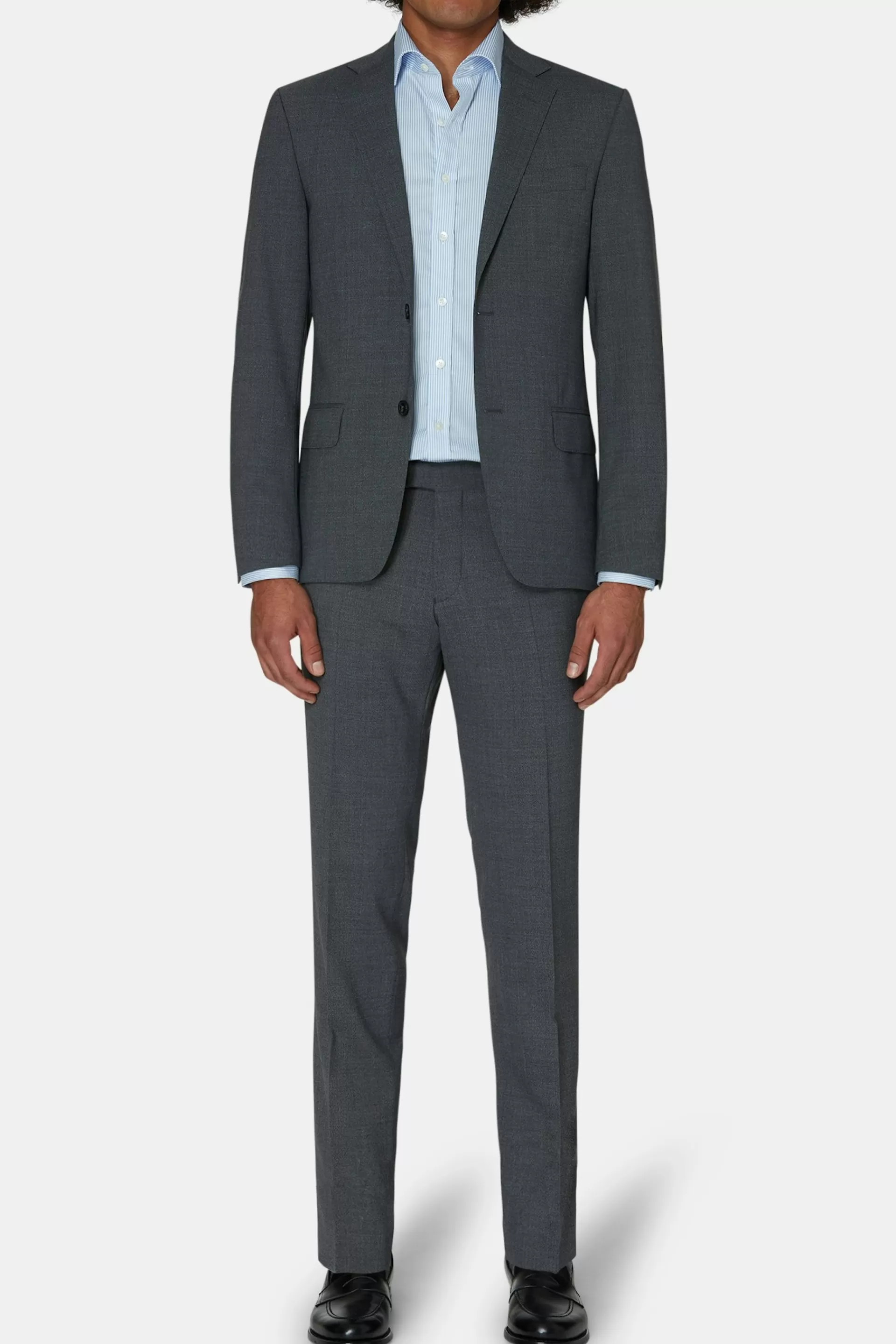 Hot Oscar Jacobson Slim Fit Microstructure Suit Grey #131