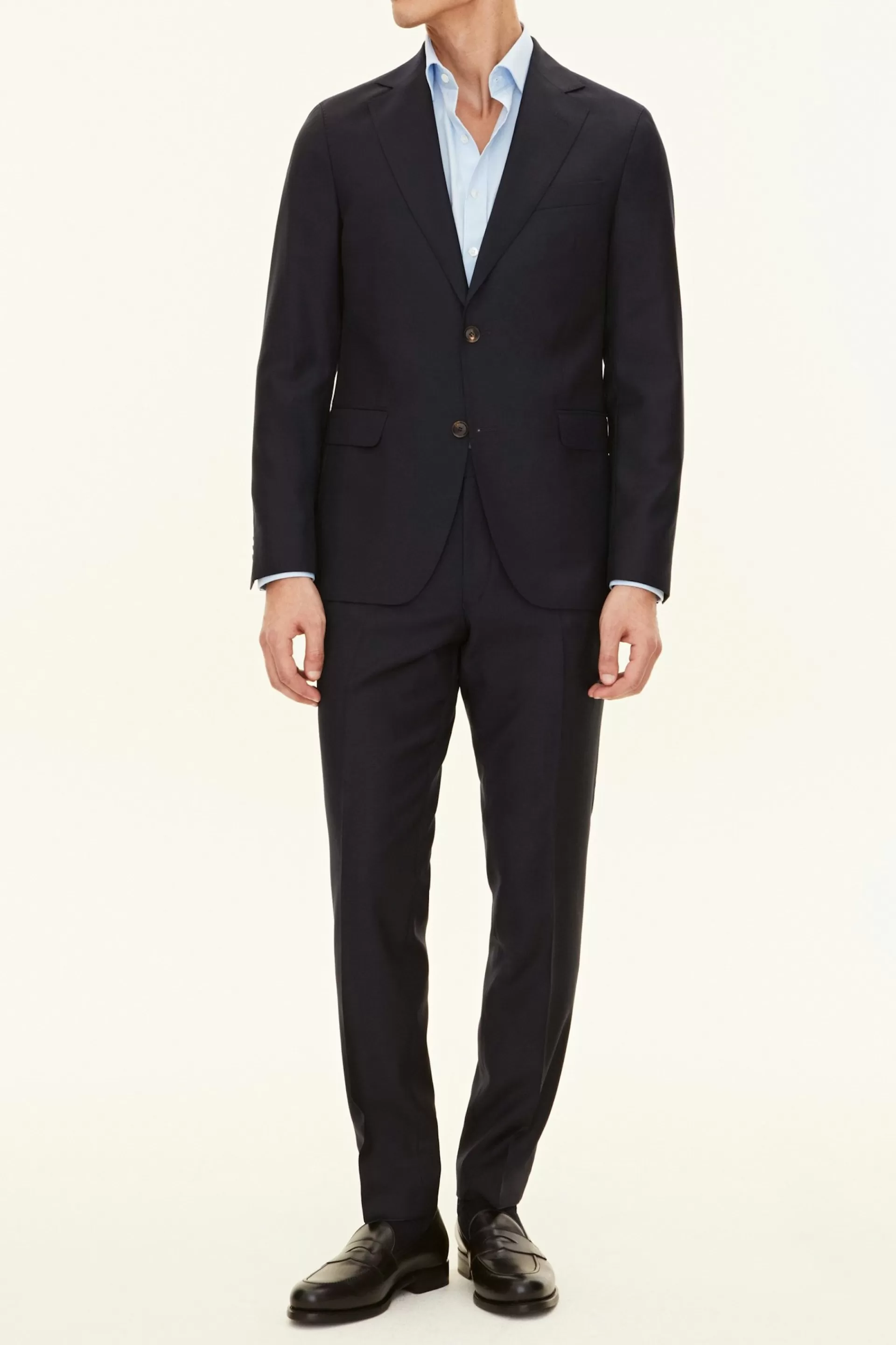 Outlet Oscar Jacobson Slim Fit Twill Merino Suit Dark Blue #215