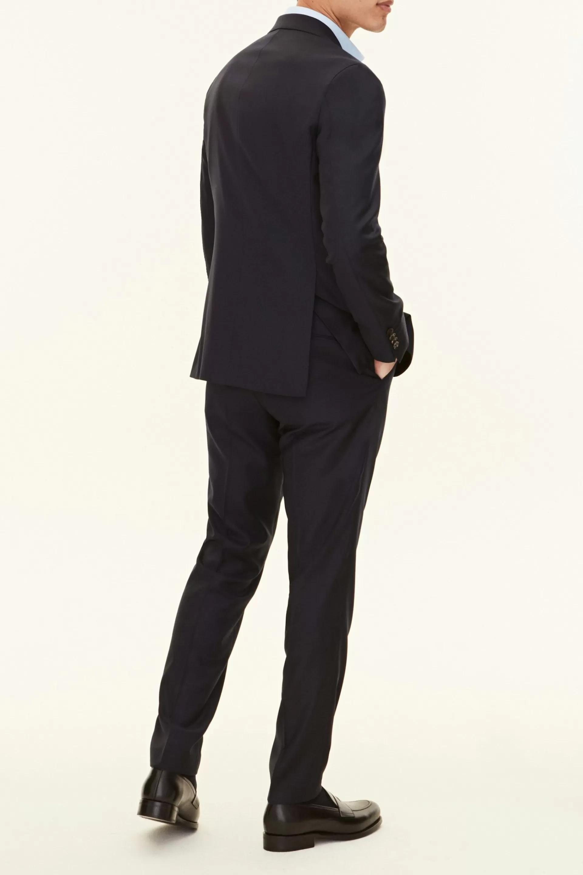 Outlet Oscar Jacobson Slim Fit Twill Merino Suit Dark Blue #215